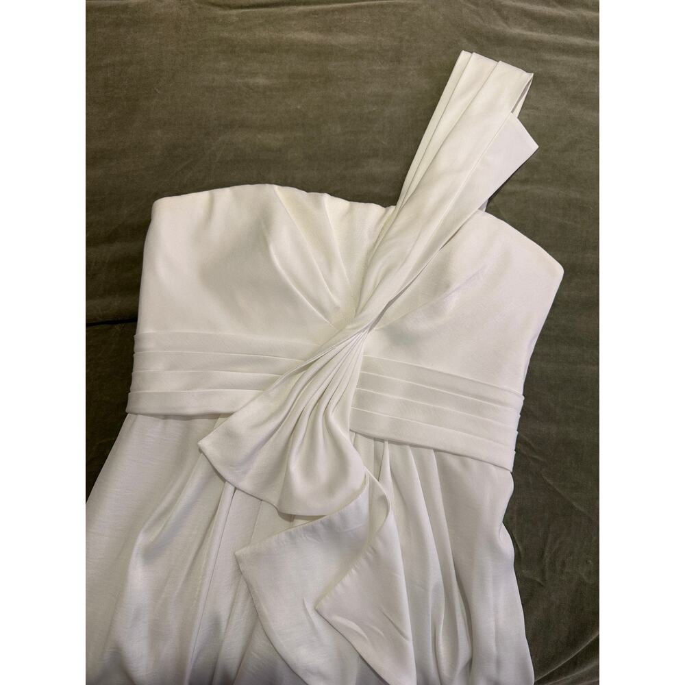 BCBGMaxazria Barbara White Dress Maxi Long One Shoulder 2 - Picture 6 of 10